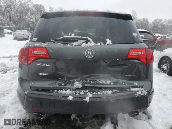2008 Acura MDX Tech Pkg with VIN 2HNYD28388H509806, listed as a Copart auction lot 45013295 with 255,157 mi miles and Salvage Title. Bid and sale history available at carsss.com. Image 6.