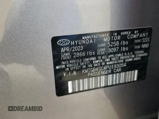 2023 Genesis G80 2.5T with VIN KMTGB4SC4PU193054, listed as a Copart auction lot 66699664 with 26,074 mi miles and Salvage Title. Bid and sale history available at DreamBid. Image 15.