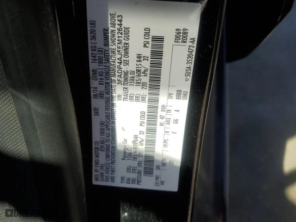 2015 Ford Fiesta S with VIN 3FADP4AJ5FM126443, listed as a Copart auction lot 48334325 with 94,244 mi miles and Salvage Title. Bid and sale history available at carsss.com. Image 12.