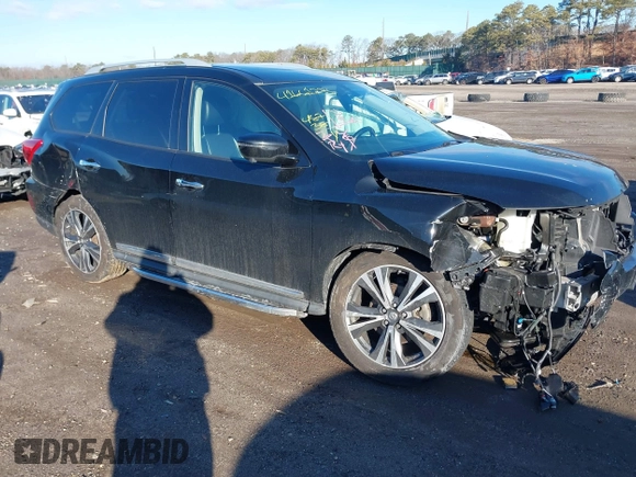 2018 Nissan Pathfinder SL with VIN 5N1DR2MM9JC647749, listed as a IAAI auction lot 41661226 with 48,738 mi miles. Bid and sale history available at carsss.com. Image 1.