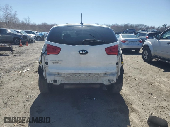 2016 Kia Sportage LX with VIN KNDPBCAC9G7870477, listed as a Copart auction lot 52110425 with 137,028 mi miles and Salvage Title. Bid and sale history available at carsss.com. Image 6.