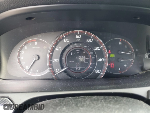 2014 Honda Accord Sport with VIN 1HGCR2F55EA190687, listed as a Copart auction lot 52966815 with 147,689 mi miles and Salvage Title. Bid and sale history available at DreamBid. Image 9.