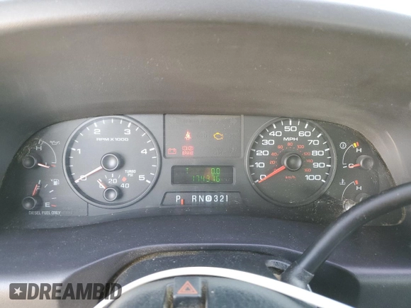 2005 Ford F-250 XL with VIN 1FTSX21P85EA80279, listed as a Copart auction lot 56636615 with 174,376 mi miles and Salvage title. Bid and sale history available at DreamBid. Image 9.