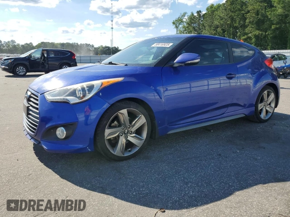 2013 Hyundai Veloster Turbo z VIN KMHTC6AE5DU178613, wystawiony jako Copart lot #58416925 z przebiegiem 173 650 mil mil oraz Szkoda całkowita • Salvage title. Historia ofert i sprzedaży dostępna na DreamBid. Obrazek 1.
