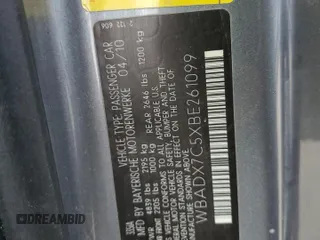 2011 BMW 3 Series 335i with VIN WBADX7C5XBE261099, listed as a Copart auction lot 42295595 with 106,018 mi miles and Clean Title. Bid and sale history available at carsss.com. Image 12.