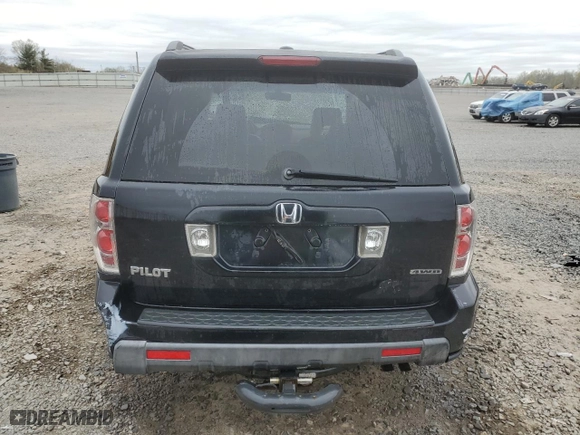 2006 Honda Pilot EX-L with RES with VIN 2HKYF18676H510373, listed as a Copart auction lot 52396205 with 0 mi miles and Salvage Title. Bid and sale history available at carsss.com. Image 6.