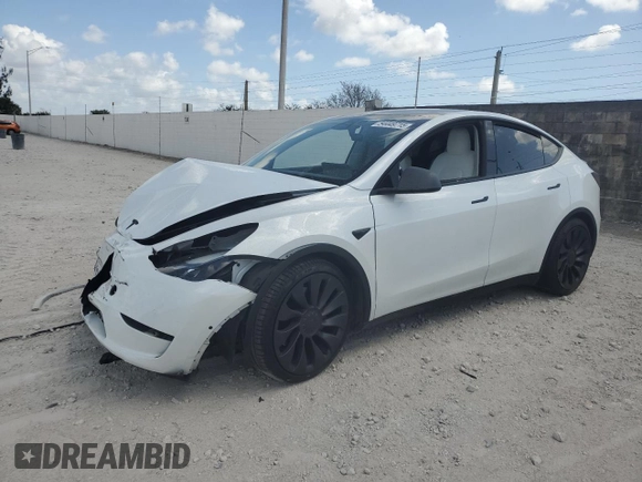 2022 Tesla Model Y Performance with VIN 7SAYGDEFXNF410531, listed as a Copart auction lot 54449715 with Not Provided miles and Non Repairable. Bid and sale history available at DreamBid. Image 1.