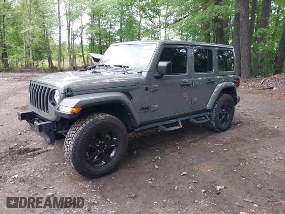 2021 Jeep Wrangler Unlimited Sahara with VIN 1C4HJXEG0MW703812, listed as a IAAI auction lot 42186089 with 50,349 mi miles and . Bid and sale history available at DreamBid. Image 18.