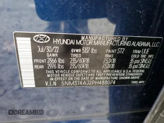 2023 Hyundai Santa Fe SE with VIN 5NMS14AJ2PH488074, listed as a Copart auction lot 44361615 with 14,174 mi miles and Salvage Title. Bid and sale history available at carsss.com. Image 13.