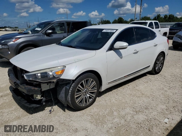 2015 Kia Cadenza Premium with VIN KNALN4D7XF5195899, listed as a Copart auction lot 74051464 with 87,339 mi miles and Salvage Title. Bid and sale history available at carsss.com. Image 1.