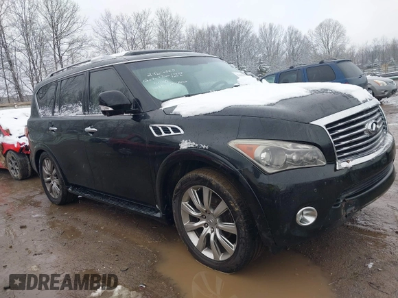 2011 Infiniti QX56 7-passenger with VIN JN8AZ2NF5B9504016, listed as a IAAI auction lot 41617136 with 210,584 mi miles and . Bid and sale history available at DreamBid. Image 1.