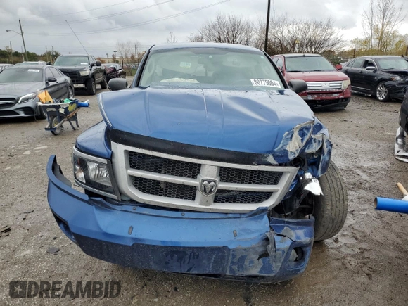 2009 Dodge Dakota SXT with VIN 1D7HE38K39S778117, listed as a Copart auction lot 80775004 with Not Provided miles and Salvage Title. Bid and sale history available at DreamBid. Image 5.