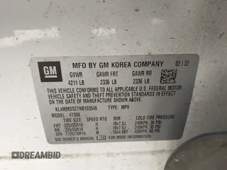 2022 Buick Encore GX Select with VIN KL4MMDS27NB103546, listed as a IAAI auction lot 41492655 with 163,151 mi miles and . Bid and sale history available at DreamBid. Image 9.