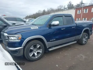 2019 Ram 1500 Laramie with VIN 1C6SRFDT9KN588340, listed as a IAAI auction lot 41717183 with 56,623 mi miles. Bid and sale history available at carsss.com. Image 17.