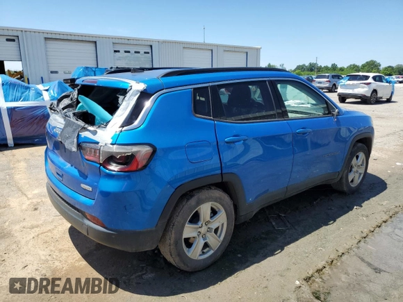 2022 Jeep Compass Latitude with VIN 3C4NJCBB5NT214270, listed as a Copart auction lot 56959935 with 52,137 mi miles and Clean title. Bid and sale history available at DreamBid. Image 3.