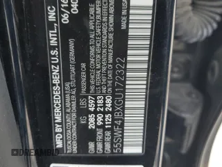 2016 Mercedes-Benz C 300 z VIN 55SWF4JBXGU172322, wystawiony jako Copart lot #41702295 z przebiegiem 131 977 mil mil oraz Szkoda całkowita • Salvage title. Historia ofert i sprzedaży dostępna na DreamBid. Obrazek 14.