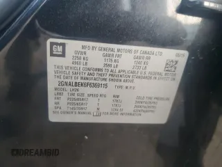 2015 Chevrolet Equinox LT with VIN 2GNALBEK6F6369115, listed as a Copart auction lot 49149355 with 40,000 mi miles and Salvage Title. Bid and sale history available at carsss.com. Image 15.