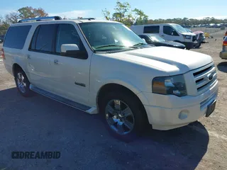 2007 Ford Expedition EL Limited with VIN 1FMFK195X7LA98810, listed as a IAAI auction lot 41347097 with 137,563 mi miles. Bid and sale history available at carsss.com. Image 1.
