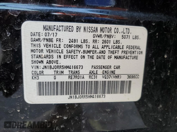 2017 Infiniti QX50 z VIN JN1BJ0RR5HM416673, wystawiony jako Copart lot #53048705 z przebiegiem 102 782 mil mil oraz Szkoda całkowita • Salvage title. Historia ofert i sprzedaży dostępna na DreamBid. Obrazek 14.
