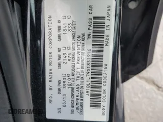 2013 Mazda 3 i Touring with VIN JM1BL1L79D1831916, listed as a Copart auction lot 52648425 with 131,661 mi miles and Salvage Title. Bid and sale history available at DreamBid. Image 12.