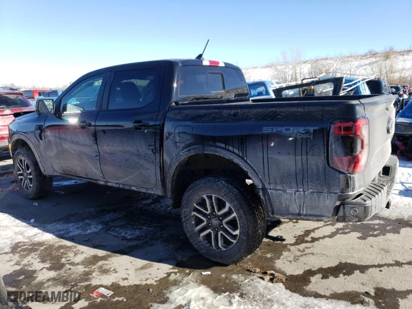 2024 Ford Ranger LARIAT with VIN 1FTER4KH6RLE24736, listed as a Copart auction lot 42259345 with 3,690 mi miles and Salvage Title. Bid and sale history available at carsss.com. Image 2.