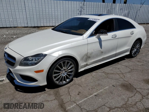 2016 Mercedes-Benz CLS 400 with VIN WDDLJ6FB3GA163242, listed as a Copart auction lot 53742855 with 153,895 mi miles and Salvage title. Bid and sale history available at DreamBid. Image 1.