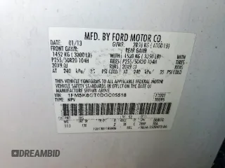 2013 Ford Explorer Sport с VIN 1FM5K8GT0DGC05518, выставлен на аукционе Copart как лот 57356135 с пробегом 235 279 миль миль и Списание • Salvage title. История ставок и продаж доступна на DreamBid. Изображение 13.