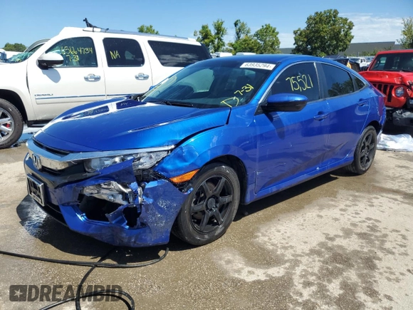 2018 Honda Civic LX with VIN 2HGFC2F59JH567855, listed as a Copart auction lot 63935294 with 75,521 mi miles and Salvage Title. Bid and sale history available at DreamBid. Image 1.