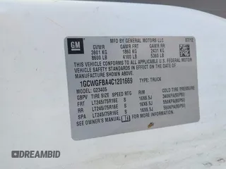 2012 Chevrolet Express Cargo with VIN 1GCWGFBA4C1201669, listed as a IAAI auction lot 41831558 with 267,255 mi miles and . Bid and sale history available at DreamBid. Image 9.