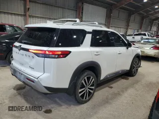 2023 Nissan Pathfinder Platinum z VIN 5N1DR3DH2PC254760, wystawiony jako Copart lot #55861115 z przebiegiem 20 265 mil mil oraz Szkoda całkowita • Salvage title. Historia ofert i sprzedaży dostępna na DreamBid. Obrazek 3.