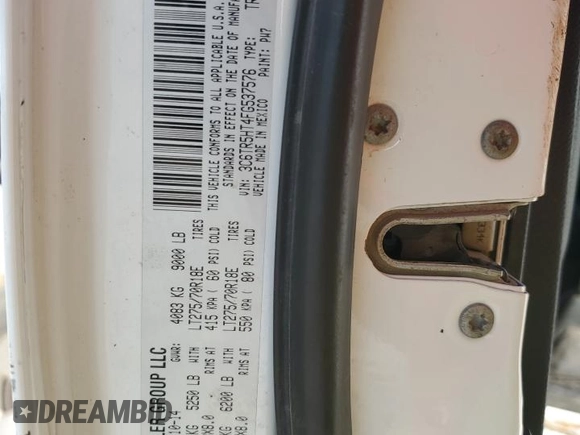 2015 Ram 2500 Tradesman with VIN 3C6TR5HT4FG537576, listed as a Copart auction lot 78724854 with 163,357 mi miles and Salvage title. Bid and sale history available at DreamBid. Image 12.