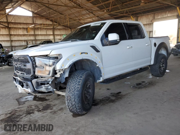 2017 Ford F-150 Raptor with VIN 1FTFW1RG6HFB54428, listed as a Copart auction lot 81089124 with 46,227 mi miles and Salvage Title. Bid and sale history available at carsss.com. Image 1.