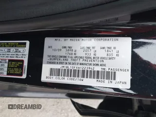 2010 Mazda 3 i SV with VIN JM1BL1SFXA1223942, listed as a IAAI auction lot 41551935 with 112,853 mi miles and . Bid and sale history available at DreamBid. Image 9.