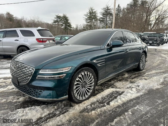 2023 Genesis Electrified G80 with VIN KMTGE4S17PU007206, listed as a Copart auction lot 44691825 with 10,820 mi miles and Non Repairable. Bid and sale history available at carsss.com. Image 1.
