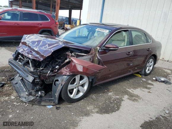 2012 Volkswagen Passat SE with VIN 1VWBH7A32CC066147, listed as a Copart auction lot 50908525 with 0 mi miles and Salvage Title. Bid and sale history available at carsss.com. Image 1.