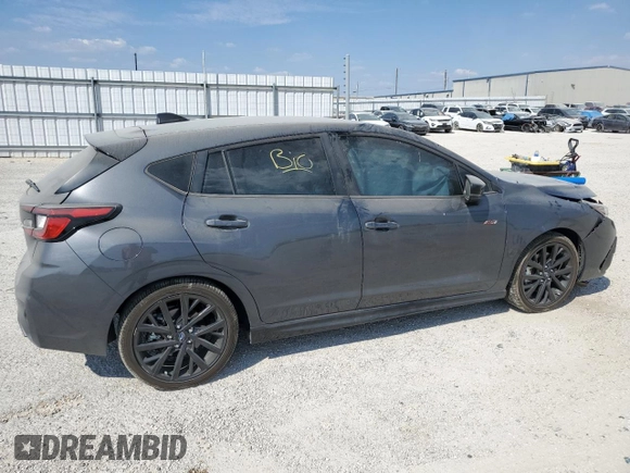 2024 Subaru Impreza RS with VIN JF1GUHHC6R8346395, listed as a Copart auction lot 74569334 with 7,253 mi miles and Salvage Title. Bid and sale history available at carsss.com. Image 3.
