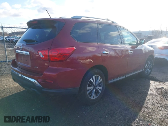 2017 Nissan Pathfinder SL with VIN 5N1DR2MM1HC695630, listed as a IAAI auction lot 41853343 with 91,791 mi miles. Bid and sale history available at carsss.com. Image 4.