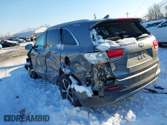 2018 Kia Sorento EX with VIN 5XYPHDA55JG420454, listed as a IAAI auction lot 41456515 with 96,108 mi miles and . Bid and sale history available at carsss.com. Image 3.