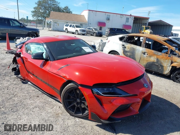 2024 Toyota Supra 3.0 with VIN WZ1DB0G07RW063657, listed as a IAAI auction lot 41428094 with 8,765 mi miles and . Bid and sale history available at DreamBid. Image 1.