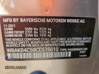 2012 BMW 7 Series 740Li with VIN WBAKB4C59CC576610, listed as a Copart auction lot 62762465 with 128,073 mi miles and Clean title. Bid and sale history available at DreamBid. Image 12.
