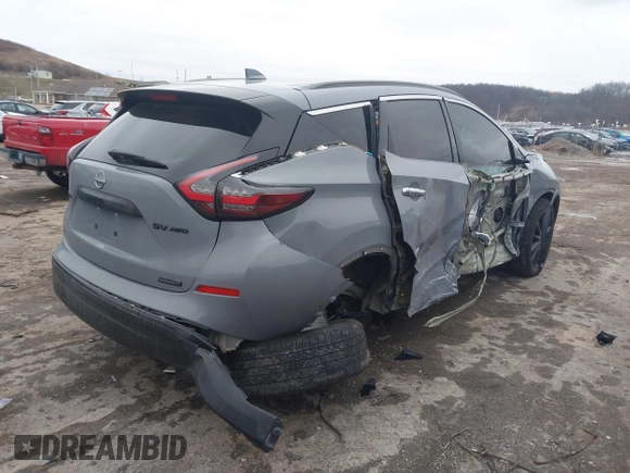 2023 Nissan Murano SV z VIN 5N1AZ2BS2PC106569, wystawiony jako IAAI lot #41506051 z przebiegiem 11 926 mil mil oraz . Historia ofert i sprzedaży dostępna na DreamBid. Obrazek 4.