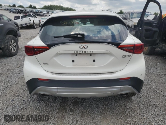 2018 Infiniti QX30 Luxury with VIN SJKCH5CR8JA049145, listed as a Copart auction lot 64322604 with Not provided miles and Non repairable. Bid and sale history available at DreamBid. Image 6.