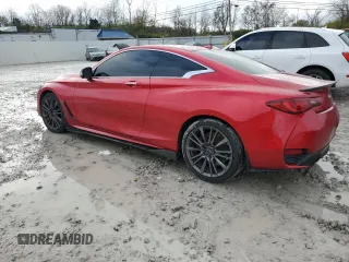 2017 Infiniti Q60 Red Sport 400 with VIN JN1FV7EL6HM701592, listed as a Copart auction lot 81462554 with 63,276 mi miles and Salvage title. Bid and sale history available at DreamBid. Image 2.