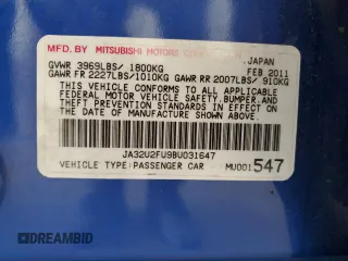 2011 Mitsubishi Lancer ES with VIN JA32U2FU9BU031647, listed as a Copart auction lot 70976284 with 86,848 mi miles and Non Repairable. Bid and sale history available at carsss.com. Image 14.
