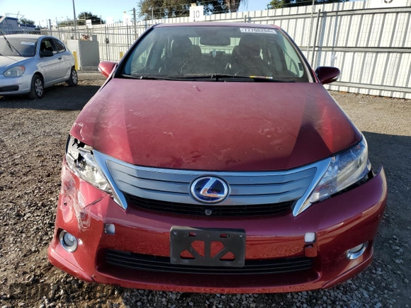 2011 Lexus HS with VIN JTHBB1BA9B2045975, listed as a Copart auction lot 77708264 with 67,427 mi miles and Salvage Title. Bid and sale history available at carsss.com. Image 5.