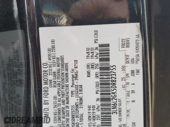 2013 Lincoln MKZ z VIN 3LN6L2GK5DR823755, wystawiony jako Copart lot #53060295 z przebiegiem 145 624 mil mil oraz Szkoda całkowita • Salvage title. Historia ofert i sprzedaży dostępna na DreamBid. Obrazek 14.
