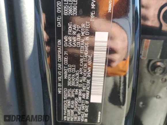 2020 Volvo XC90 Momentum with VIN YV4102CK2L1592753, listed as a Copart auction lot 80483624 with 144,922 mi miles and Salvage Title. Bid and sale history available at carsss.com. Image 15.