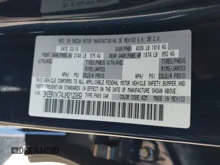 2018 Mazda 3 Sport with VIN 3MZBN1K74JM212289, listed as a IAAI auction lot 42054346 with 56,854 mi miles and . Bid and sale history available at DreamBid. Image 9.