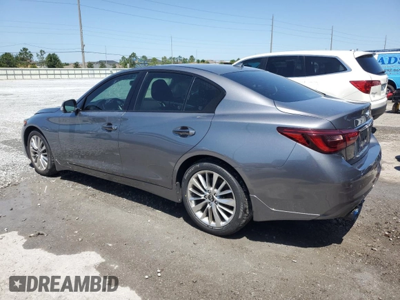 2021 Infiniti Q50 3.0t LUXE with VIN JN1EV7BP4MM704889, listed as a Copart auction lot 52420905 with 43,616 mi miles and Non Repairable. Bid and sale history available at carsss.com. Image 2.
