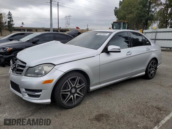 2014 Mercedes-Benz C 250 Sport with VIN WDDGF4HB3EG219016, listed as a Copart auction lot 53825925 with 99,534 mi miles and Salvage Title. Bid and sale history available at DreamBid. Image 1.